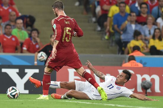 The 2014 FIFA World Cup. Spain vs. Chile