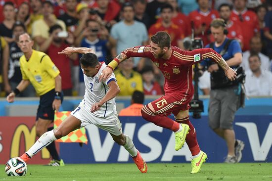 The 2014 FIFA World Cup. Spain vs. Chile