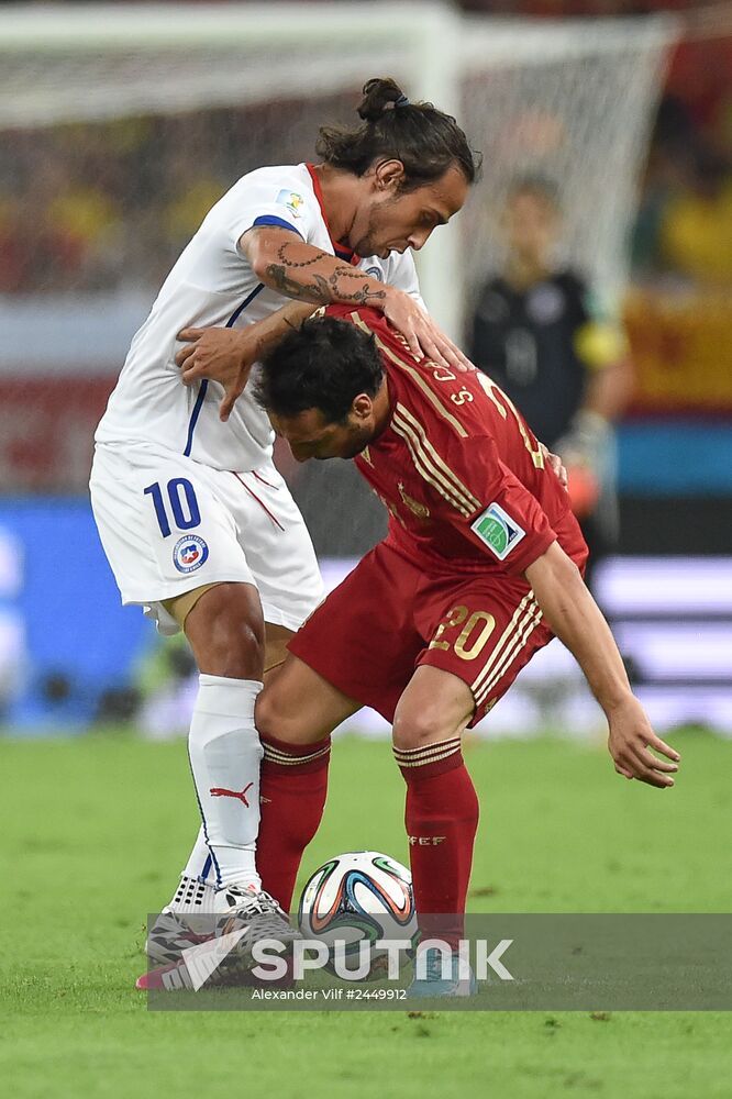 The 2014 FIFA World Cup. Spain vs. Chile