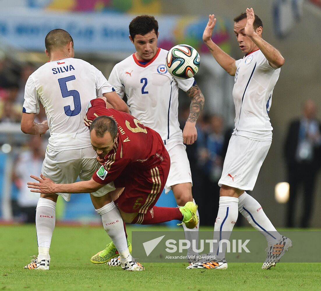 The 2014 FIFA World Cup. Spain vs. Chile