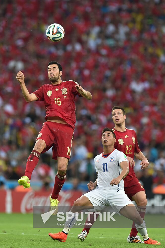 The 2014 FIFA World Cup. Spain vs. Chile