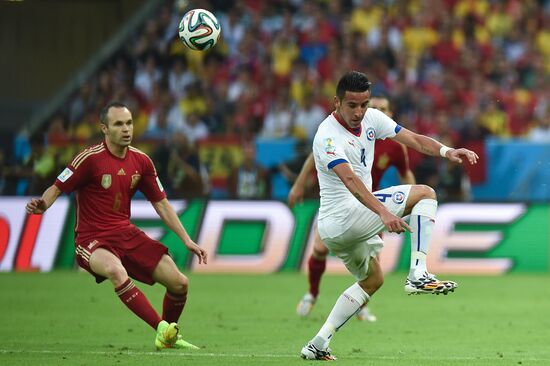 The 2014 FIFA World Cup. Spain vs. Chile