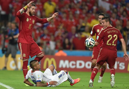 The 2014 FIFA World Cup. Spain vs. Chile