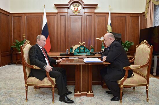 Vladimir Putin meets with Mikhail Mishustin