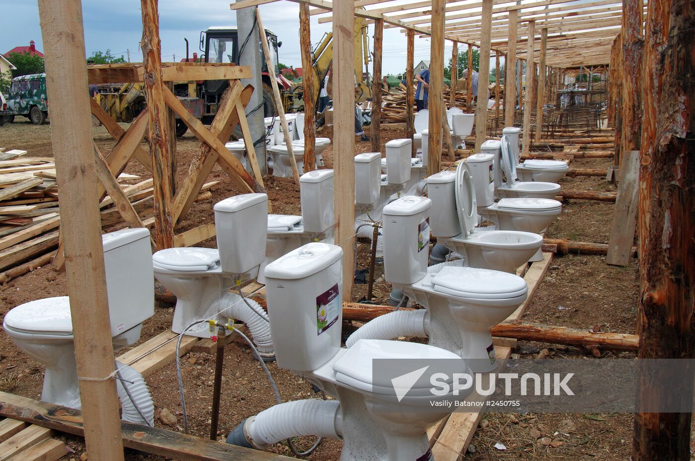 Camp for refugees from conflict in southeastern Ukraine in Sevastopol