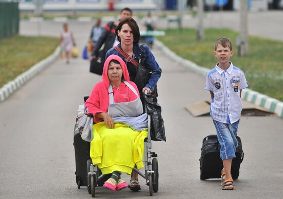 Checkpoint and camp for refugees from Ukraine in Rostov Region