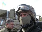 Ukraine's president Poroshenko visits National guard HQ in Donetsk Region