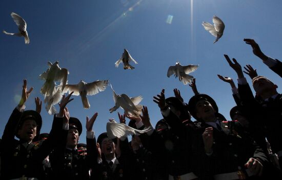 Graduation party at Ussuriysk Suvorov military school