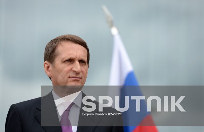 Speaker of the State Duma Sergei Naryshkin at the opening of the Russian Science and Culture Center in Brest. Location: Belarus, Brest. Author: Evgeny Biyatov/Sputnik. Sergei Naryshkin makes a working visit to Belarus