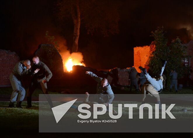 A staged performance after the official flower laying ceremony at the Brest Fortress Memorial Complex. Location: Belarus, Brest. Author: Evgeny Biyatov/Sputnik. Sergei Naryshkin visits Belarus
