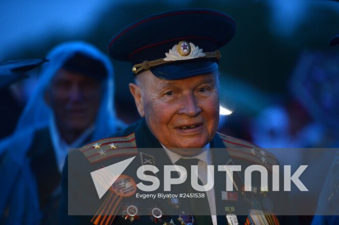 One of the authors of the monument, veteran Nikandr Sokolov, during the ceremony of laying flowers to the Brest Hero Fortress Memorial Complex. Location: Belarus, Brest. Author: Evgeny Biyatov/Sputnik. Sergei Naryshkin makes a working visit to Belarus