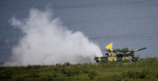 All-army stage of Tank Biathlon 2014 competition