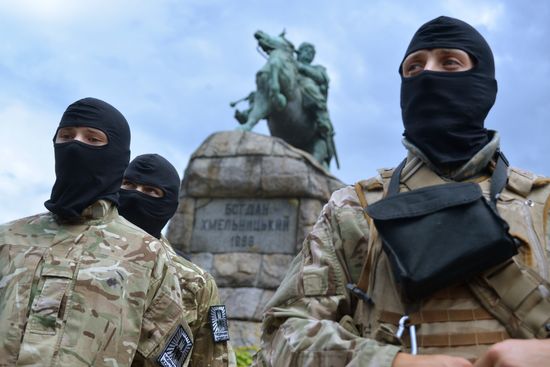 Recruits sworn in for Azov Battalion in Kiev
