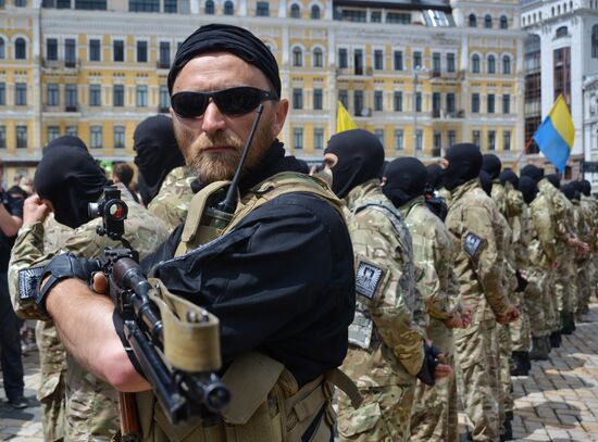 Recruits sworn in for Azov Battalion in Kiev
