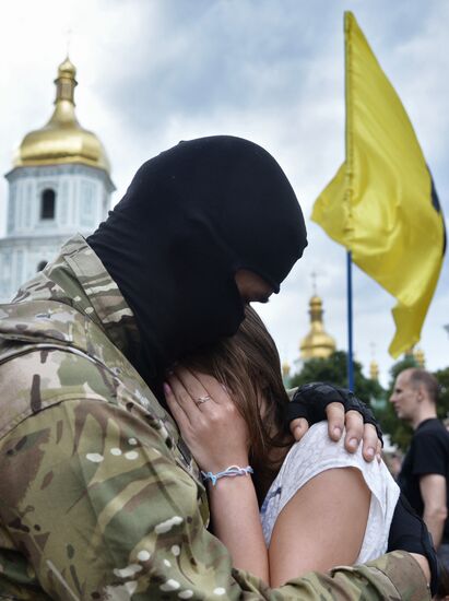 Recruits sworn in for Azov Battalion in Kiev