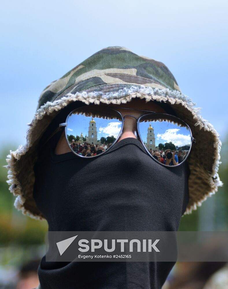 Recruits sworn in for Azov Battalion in Kiev