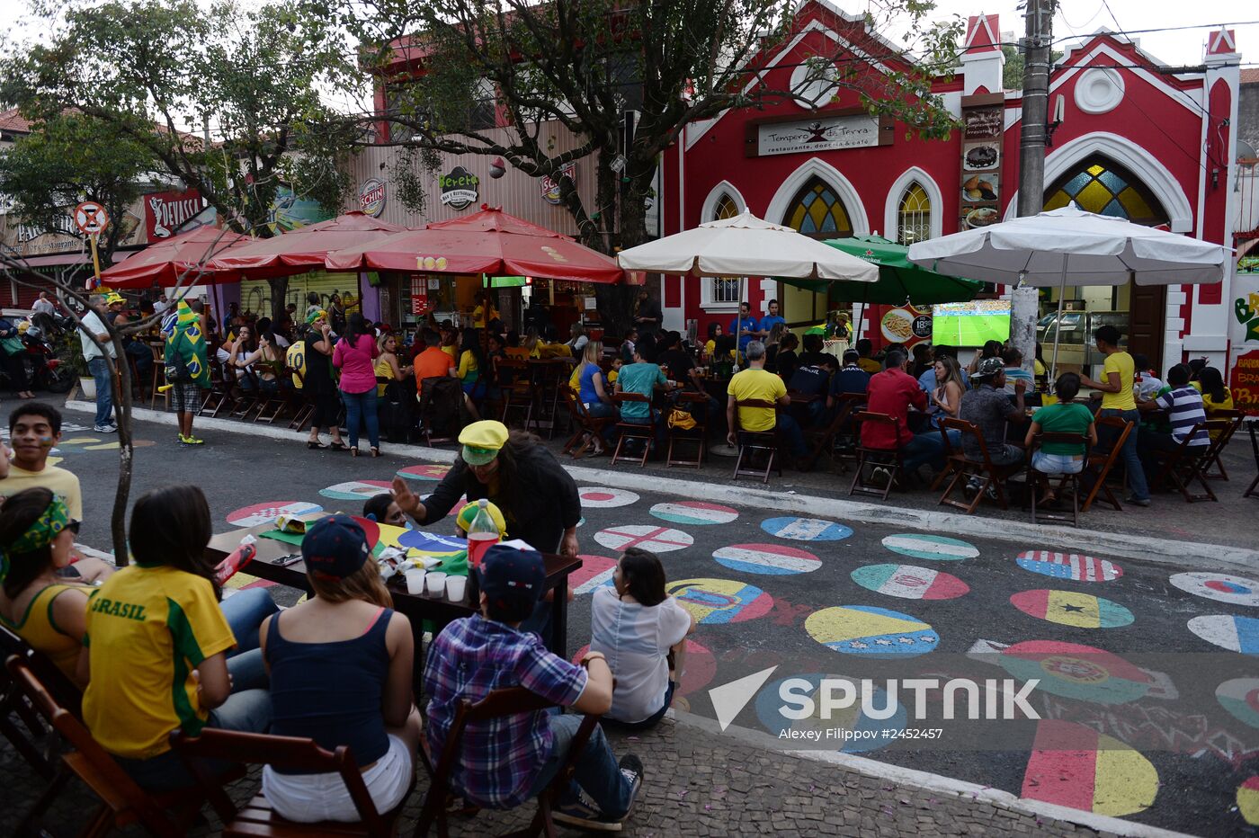 Brazilian fans watch broadcast of Cameroon vs Brazil match