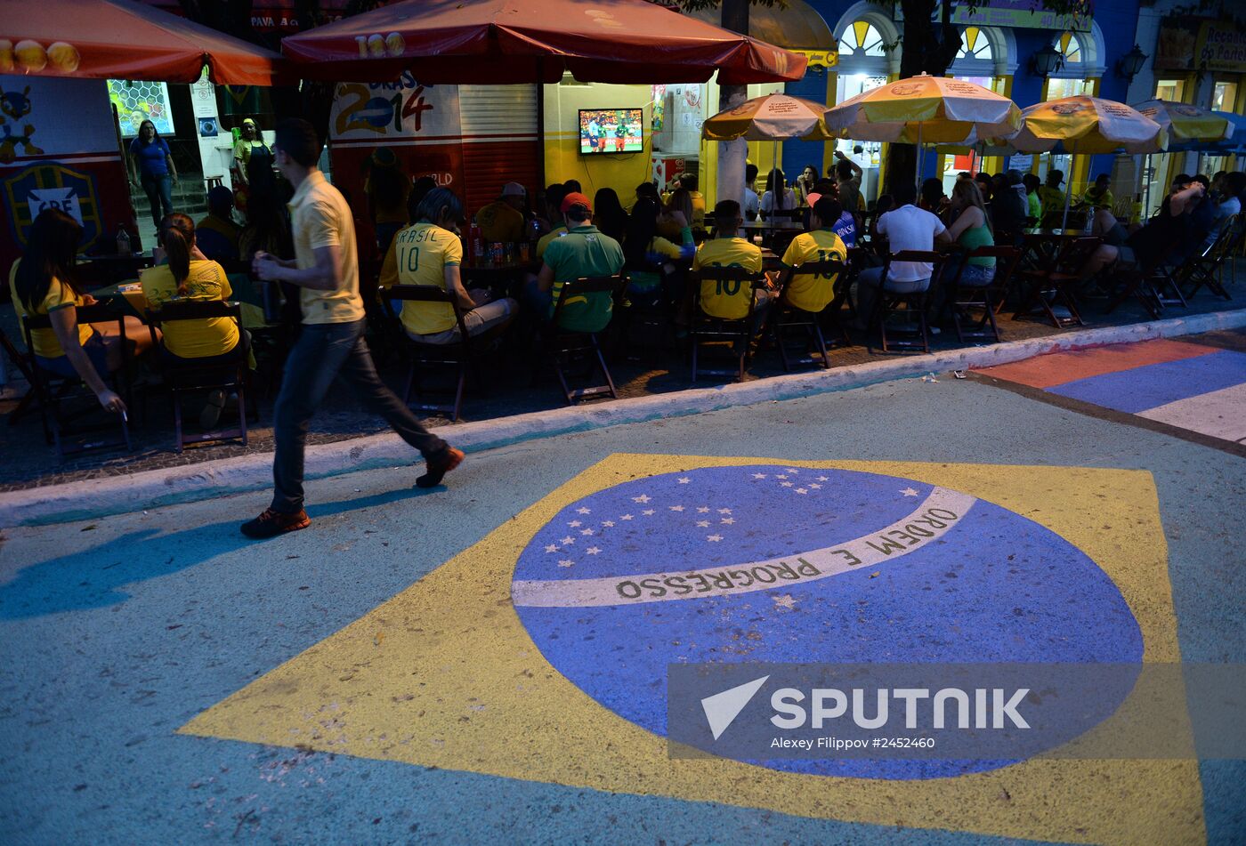 Brazilian fans watch broadcast of Cameroon vs Brazil match