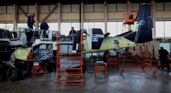 Russia's Deputy Defense Minister Yury Borisov visits Progress Aviation Plant in Arsenyev, the Primorye Territory