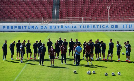 Football. FIFA World Cup. Training session of Russian team