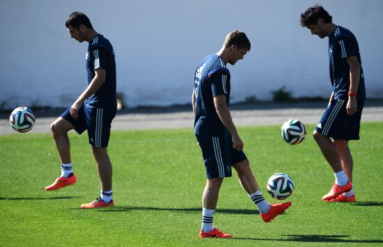 Football. FIFA World Cup. Training session of Russian team