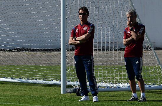 Football. FIFA World Cup. Training session of Russian team