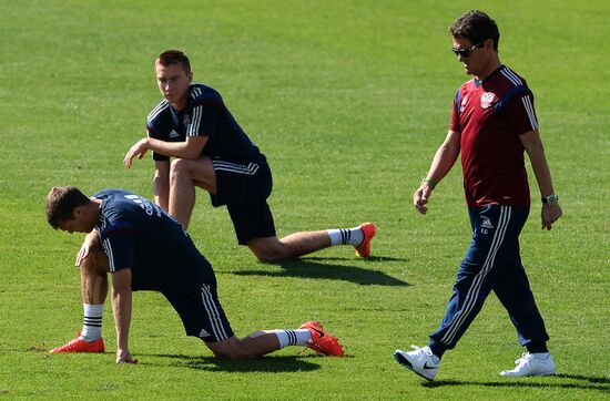 Football. FIFA World Cup. Training session of Russian team