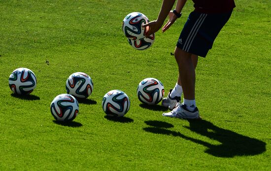 Football. FIFA World Cup. Training session of Russian team