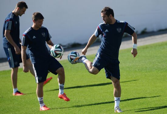 Football. FIFA World Cup. Training session of Russian team