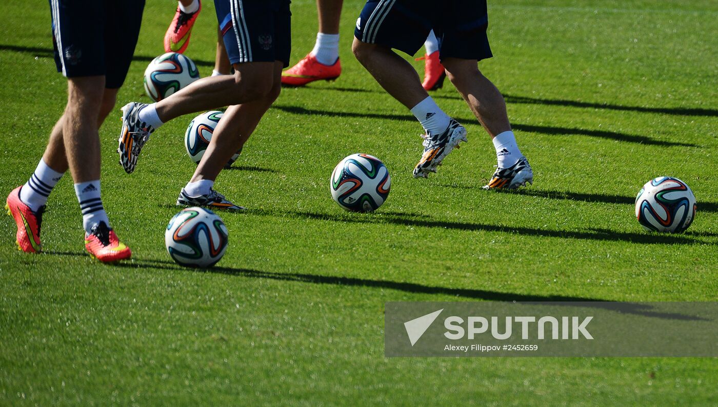 Football. FIFA World Cup. Training session of Russian team