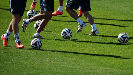 Football. FIFA World Cup. Training session of Russian team