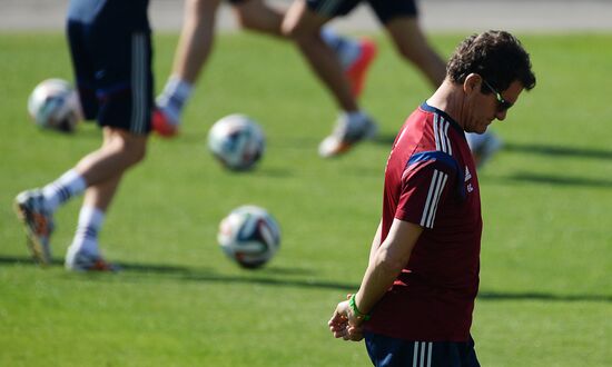 Football. FIFA World Cup. Training session of Russian team