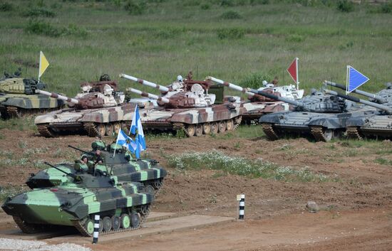 All-army stage of Tank Biathlon 2014 competition. Day Three