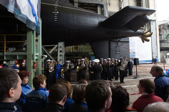 Launching the Rostov-on-Don diesel-electric submarine