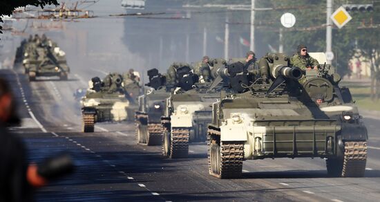 Military parade rehearsal for Independence Day in Belarus