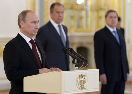 Ceremony of presenting credentials to Russian President Vladimir Putin