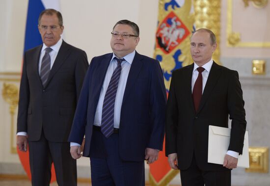 Ceremony of presenting credentials to Russian President Vladimir Putin