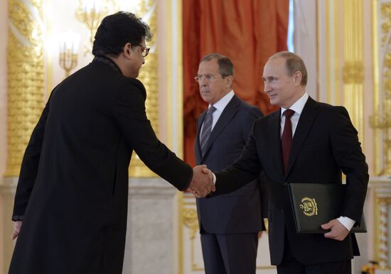 Ceremony of presenting credentials to Russian President Vladimir Putin