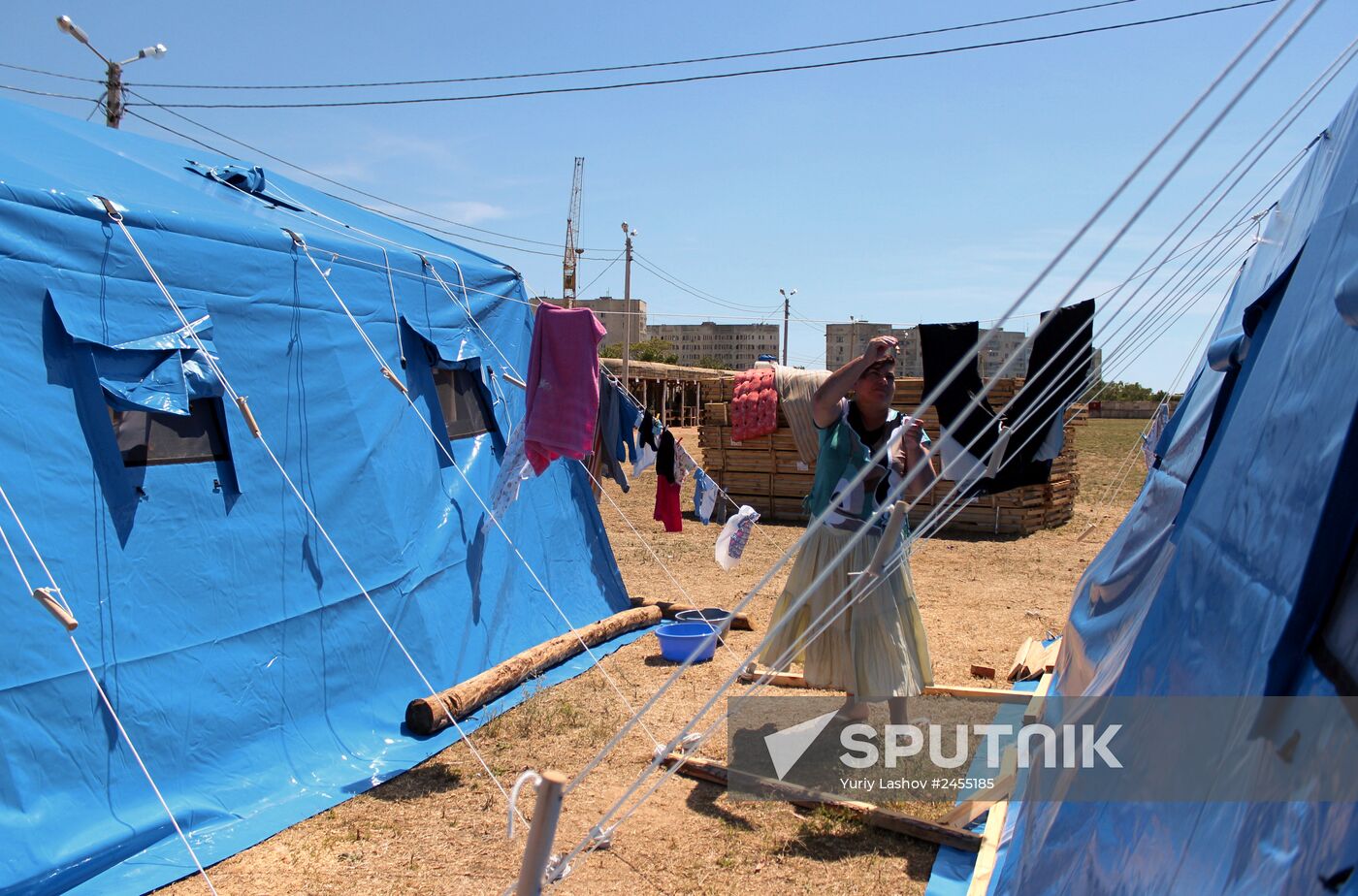 Tent camp in Sevastopol for refugees from Donbass