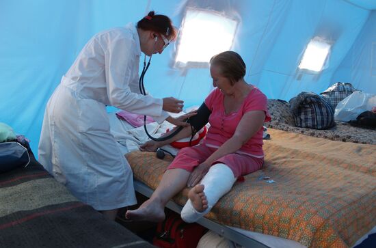 Tent camp in Sevastopol for refugees from Donbass