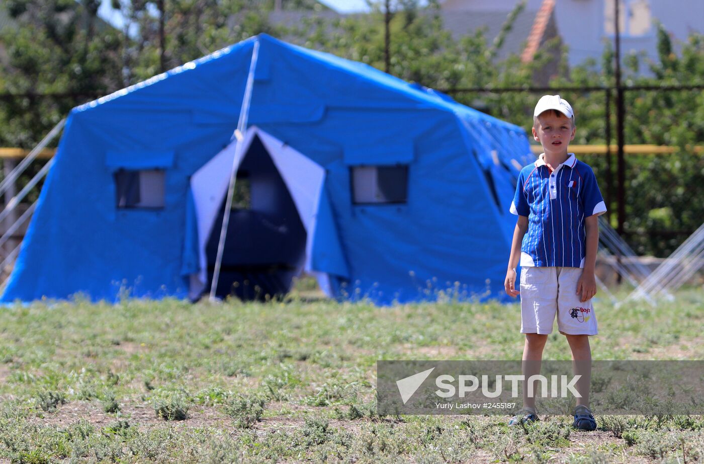 Tent camp in Sevastopol for refugees from Donbass