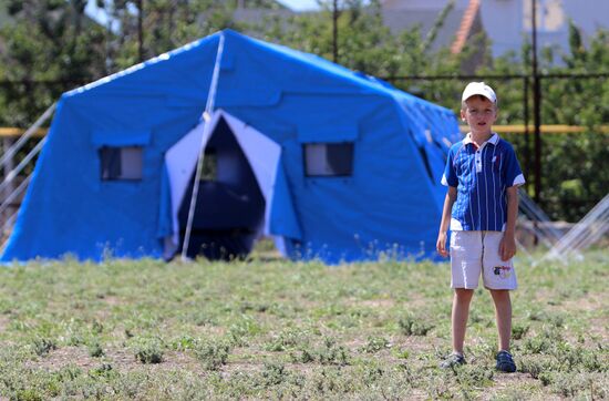 Tent camp in Sevastopol for refugees from Donbass