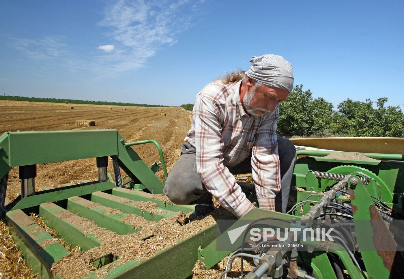 Harvesting grain crops in Crimea
