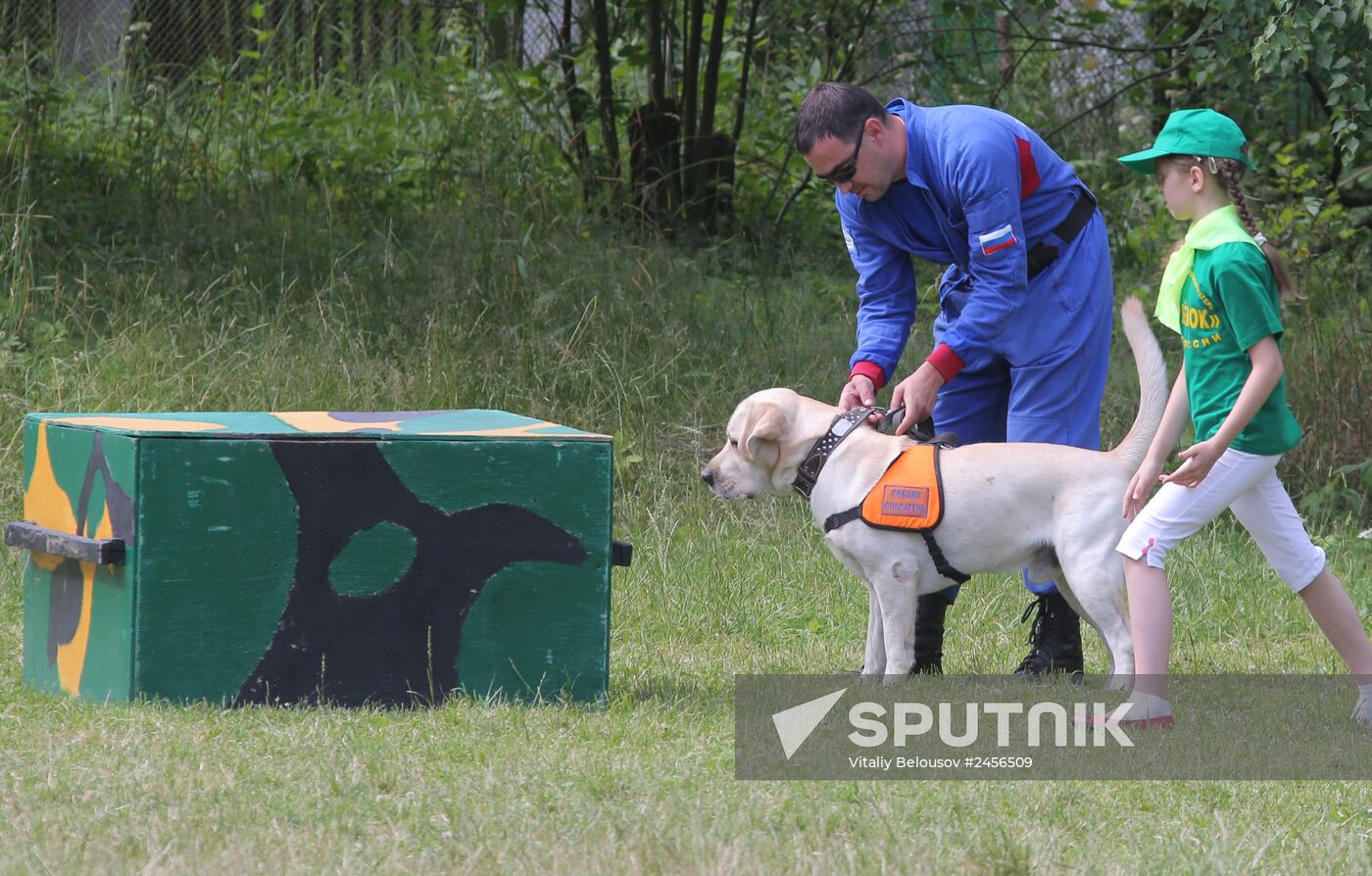 Exercise involving canine squads of Russian Emergencies Ministry
