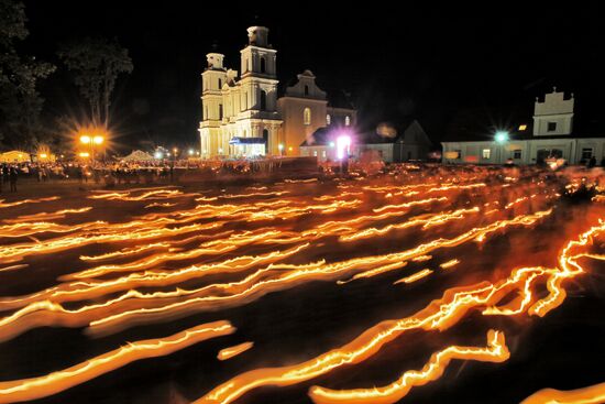 Catholic festival in village of Budslau, Belarus