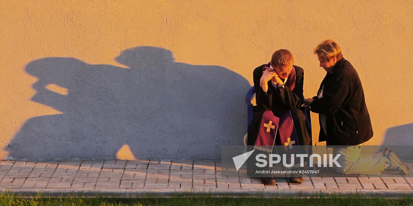 Catholic festival in village of Budslau, Belarus