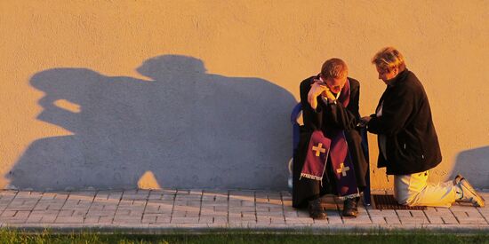 Catholic festival in village of Budslau, Belarus