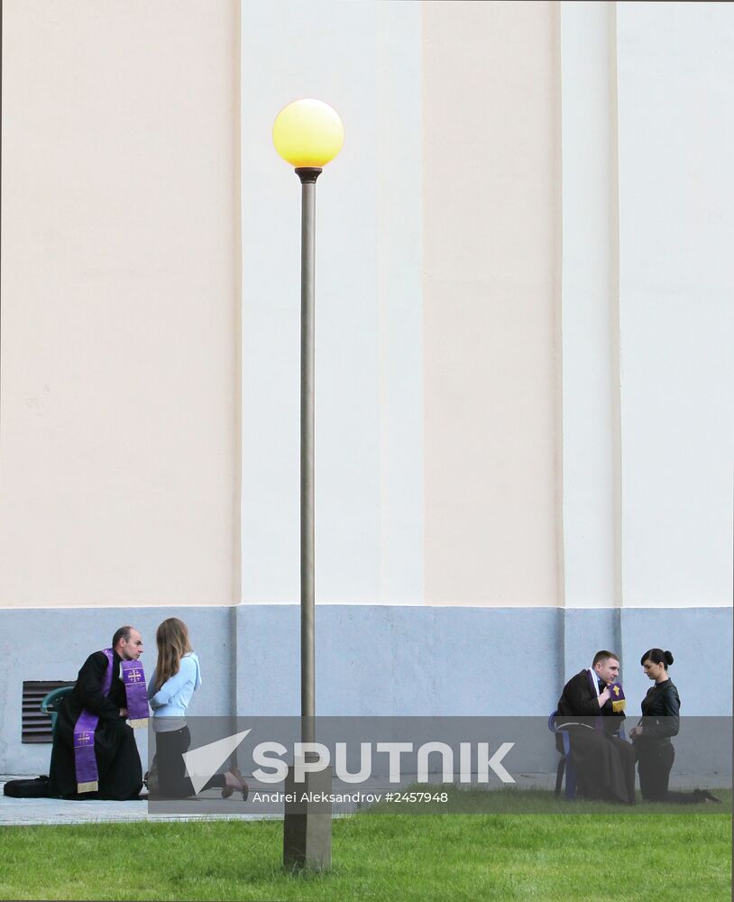 Catholic festival in village of Budslau, Belarus