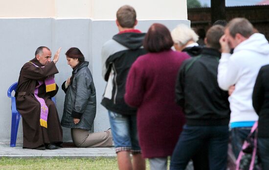 Catholic festival in village of Budslau, Belarus