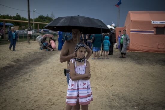 Refugee camp for Ukrainians in Rostov region